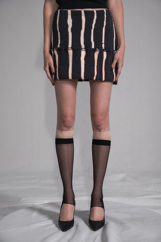 FOLDED STRIPE MINI SKIRT